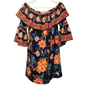 Flying Tomato rose floral off shoulder dress floral romance